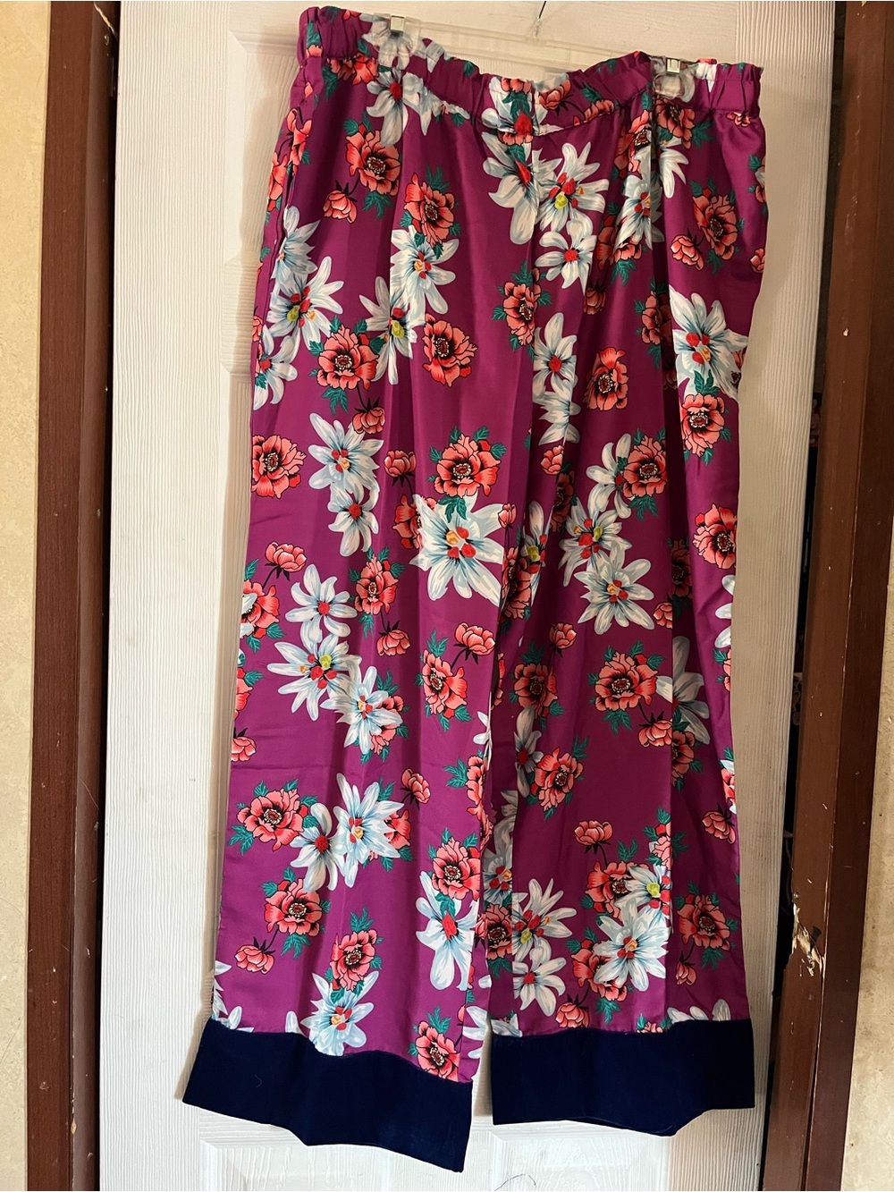 NWT Tolani Analia 3-Piece Sleep Loungewear Set Velvet Trim Boho Patchwork Floral - Picture 6 of 7